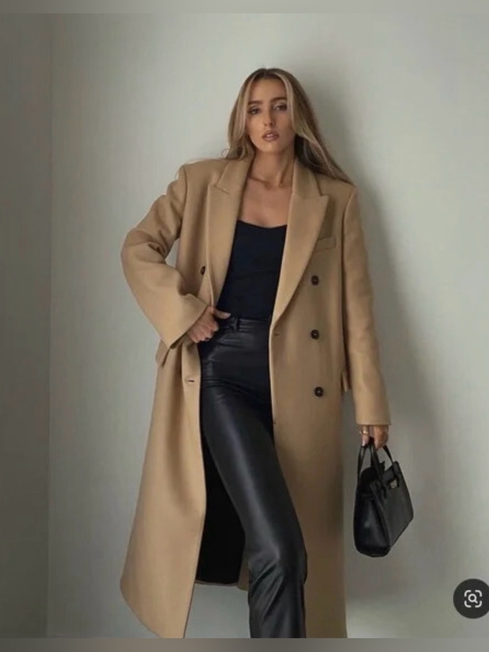 ZARA MANTECO WOMEN WOOL BLEND TAN OVERSIZED LONG COAT SIZE XXL